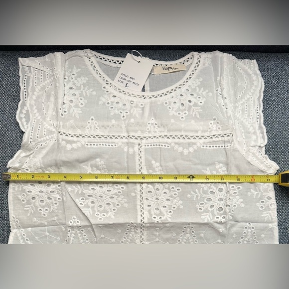 Hope Horizon 100% Cotton Women’s, White Langley Casual Blouse tank - Picture 7 of 8
